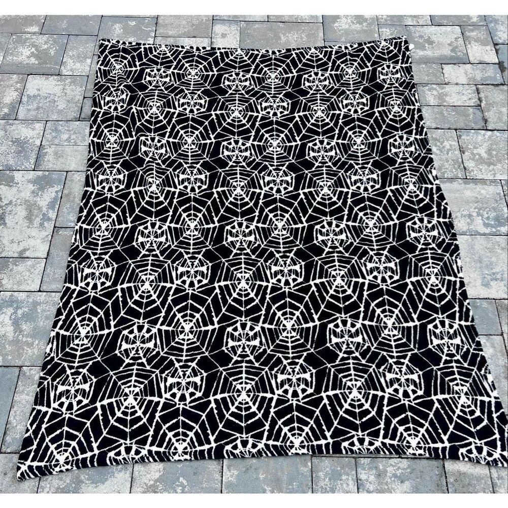 Throw Blanket Spiderweb Gothic Black Blanket  48x60 Spider Web Blanket